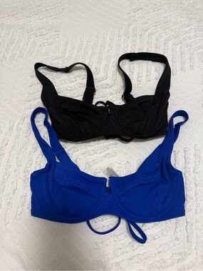 Victoria's Secret Underwire Bikini Tops - Black & Cobalt Blue
